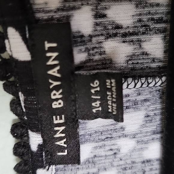 Lane Bryant Romantic Girly Peplum Elastic Waist 3/4 Sleeve Heart Print Top 14/16 - Picture 2 of 6